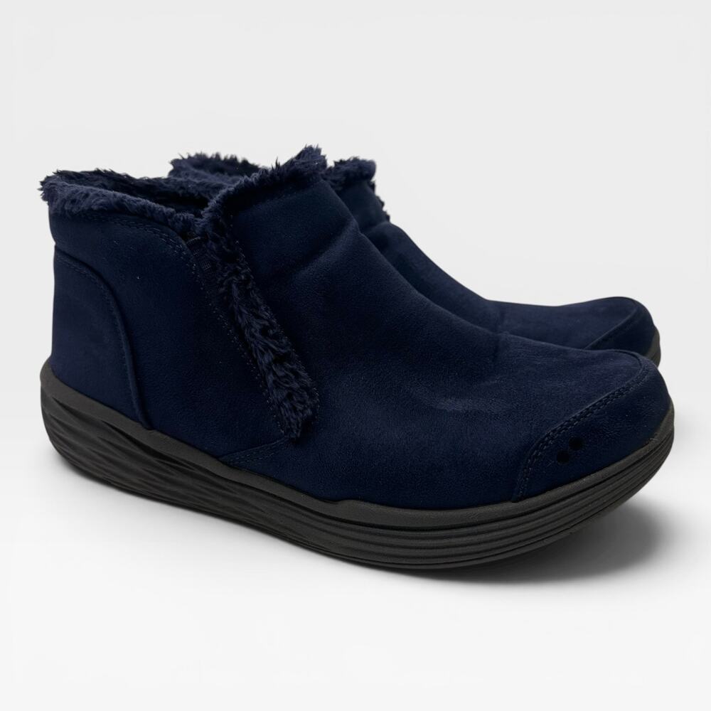Ryka Neela Navy Blue Faux Suede Winter Boots Womens Size 9 Comfort Booties